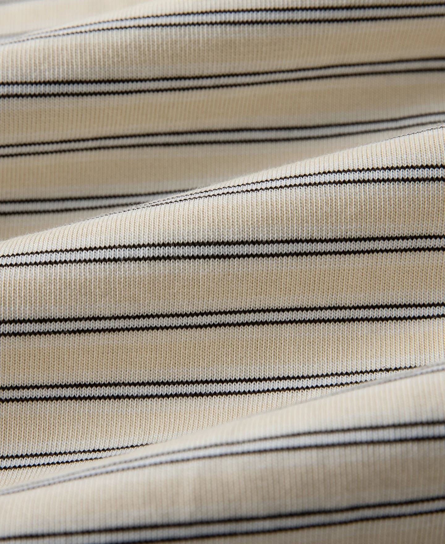 Heavyweight Cotton Striped Pocket T-Shirt - Apricot