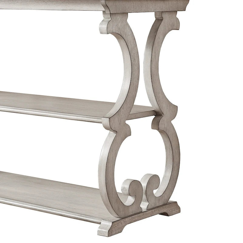 Lorraine Wood Scroll TV Stand Sofa Table by iNSPIRE Q Classic