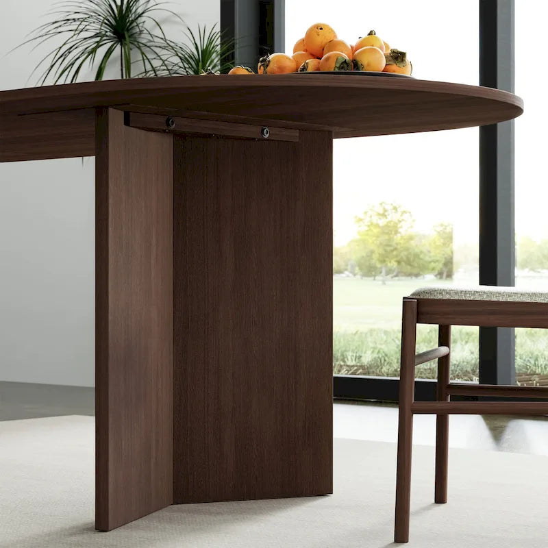 Nordic Style Solid Wood Oval Dining Table, Seats 6