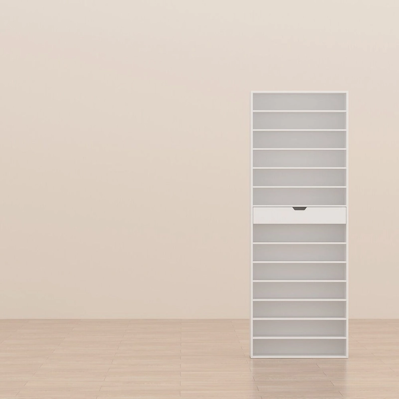 Versatile Storage Solution White Shoe Cabinet for Flats Boots 78.18H