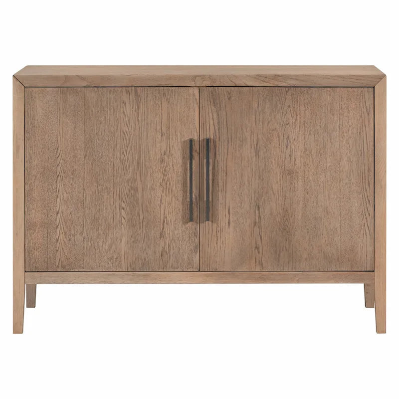 2-Door Wood Cabinet with Adjustable Shelf and Oak Legs