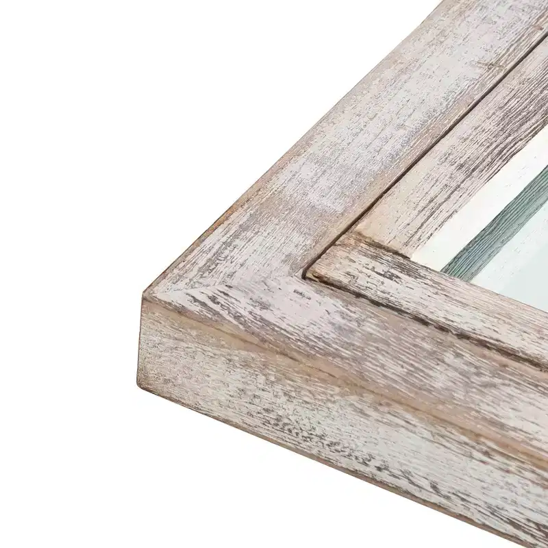 Arched Wood Frame Window Mirror - Full Length