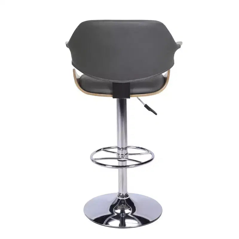 Curved Back Pneumatic Adjustable Bar Stool, Height-Adjustable Swivel Seat