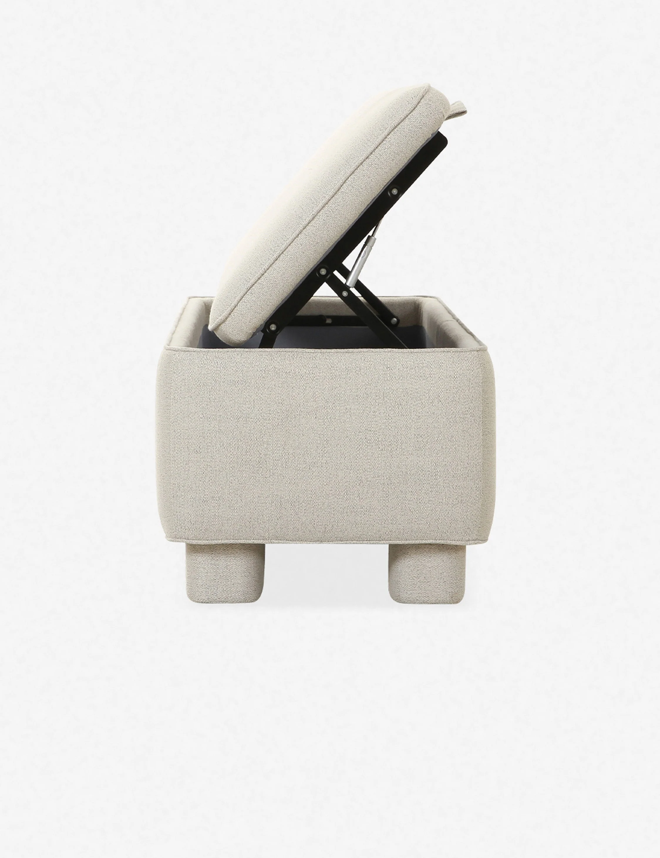 Bench - This upholstered bench is infused with timeless character, featuring inside for linens, pillows, and blankets