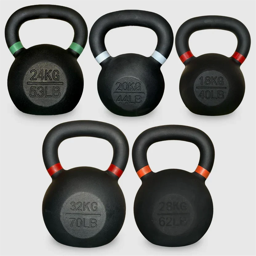 Cast Iron Kettlebells Set ¨C Solid Iron, Rust Resistant Coating, Ergonomic Grip ¨C Full Body Strength & Power Training ¨C Ideal for Home Gyms