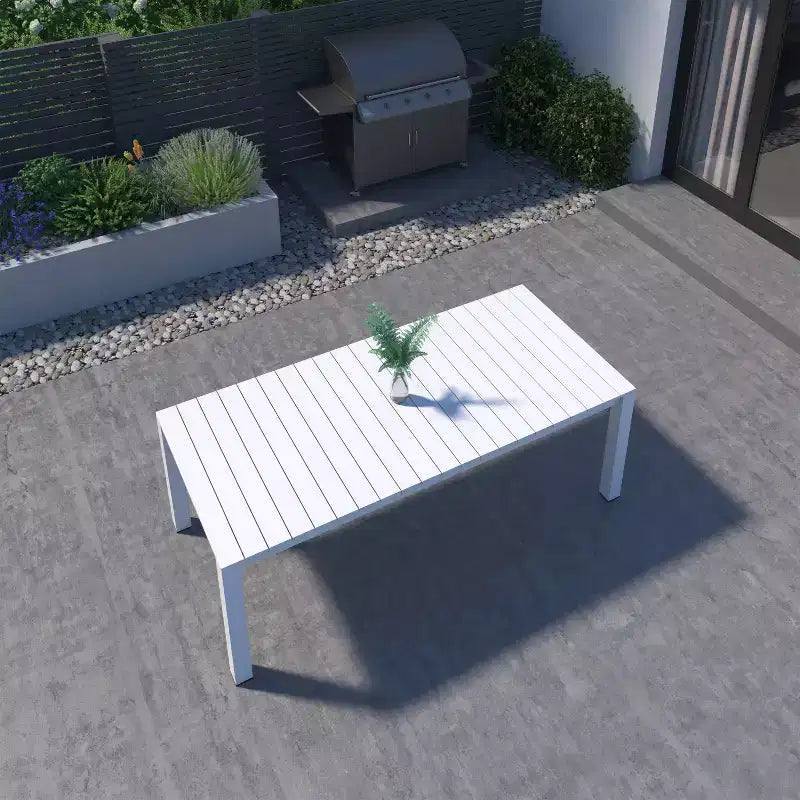 Amazonia Leblon 7pc Aluminum Rectangular Patio Dining Set White