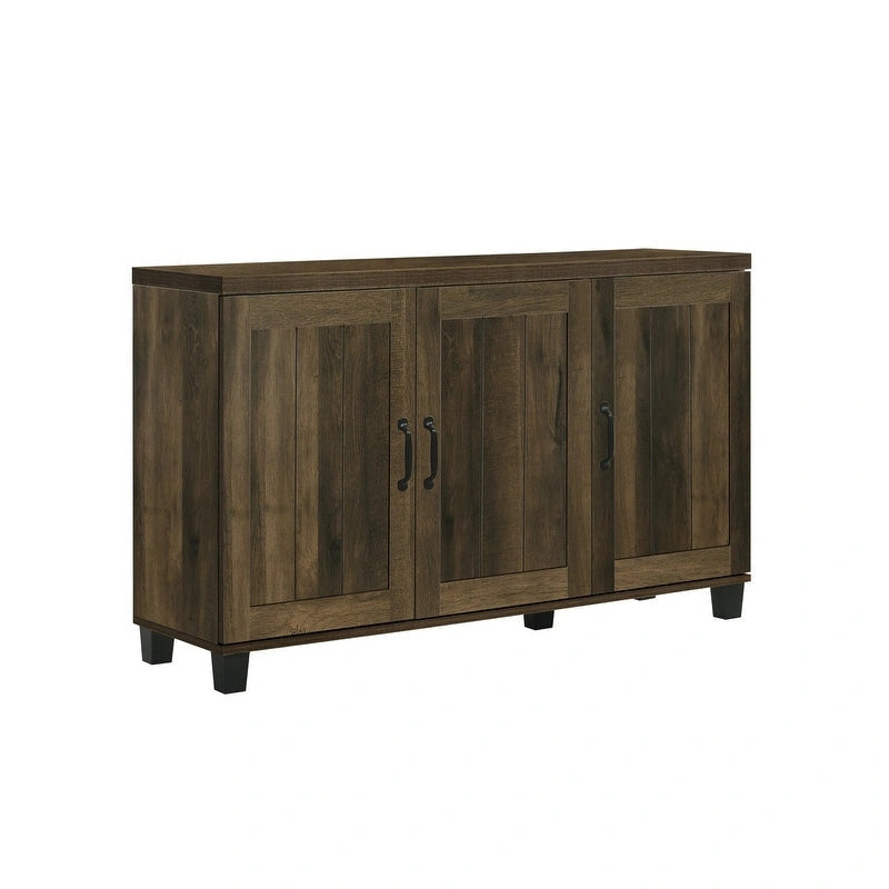 45-Inch 3-Door Shoe Cabinet – Brown / Grey, Modern Style, 6 Adjustable Shelves