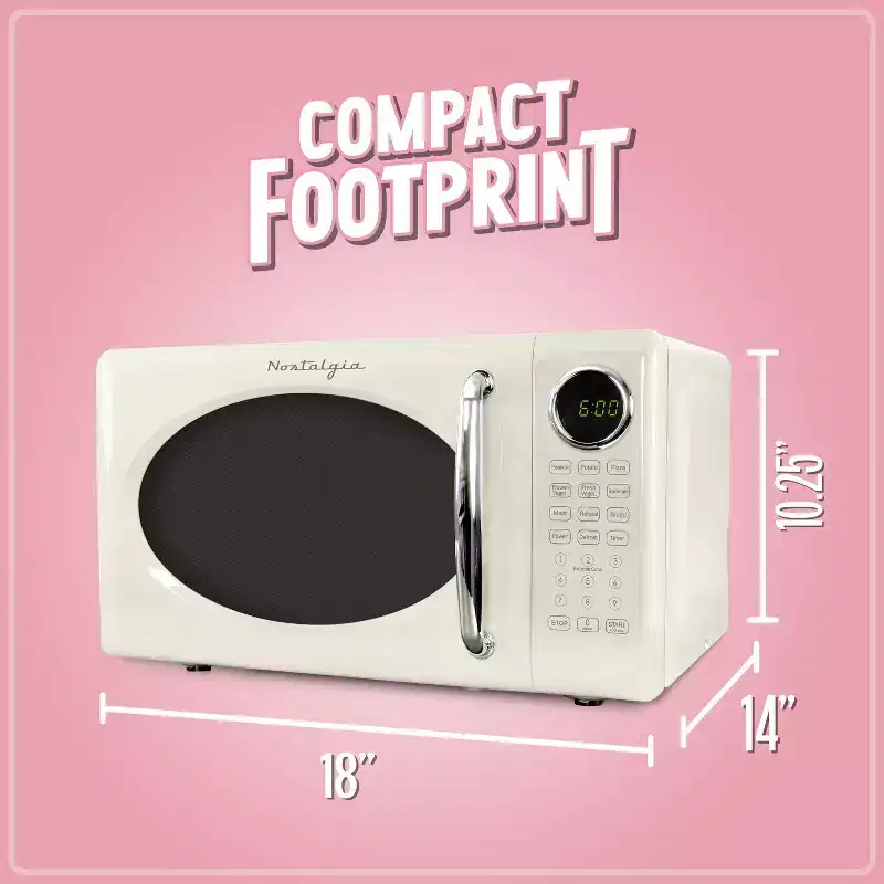 Nostalgia Retro Compact 0.7 Cu Ft & 700-Watt Countertop Microwave Oven