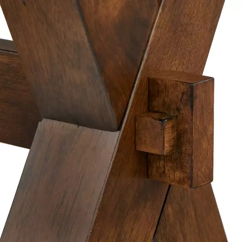 Buylateral Mandeville Rustic Live Edge Solid Wood Dining Bench Walnut: Wood Frame, Rectangular, Seats 2, Varnished Finish