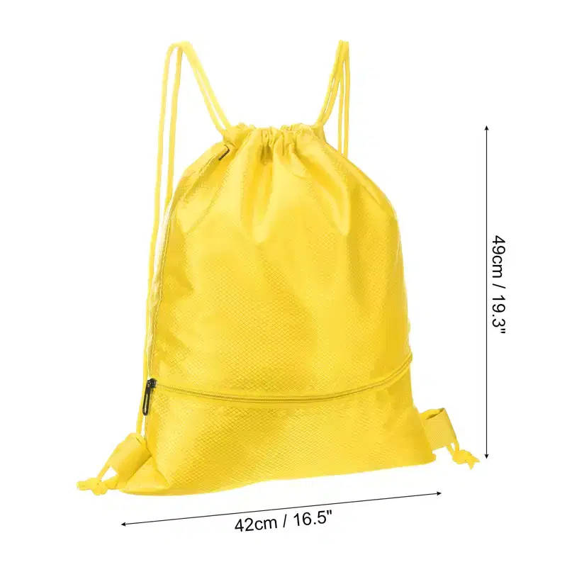 Unique Bargains Waterproof Adjustable Zip Pocket Drawstring Backpack Bags for Women Men
