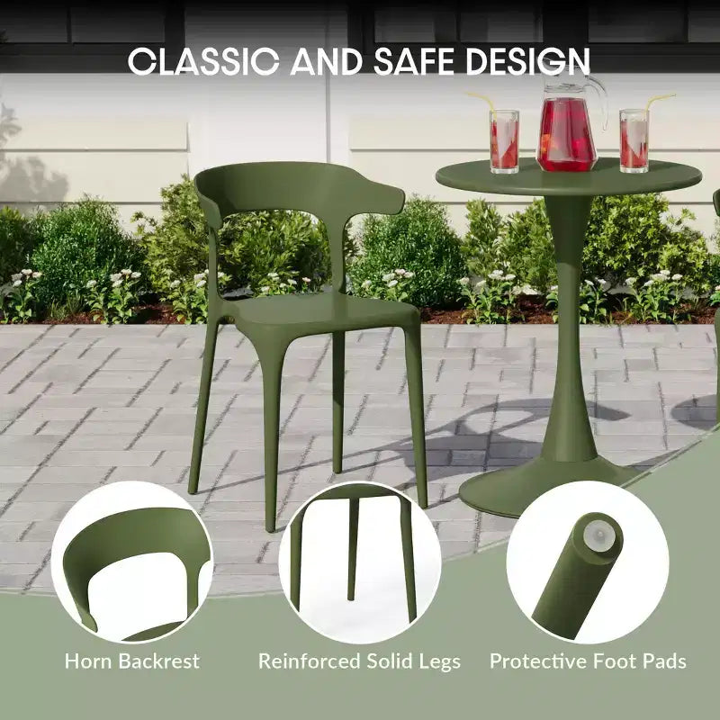 WestinTrends Playa 5-Piece Outdoor Metal Patio Dining Table Set With Stackable Patio Chairs