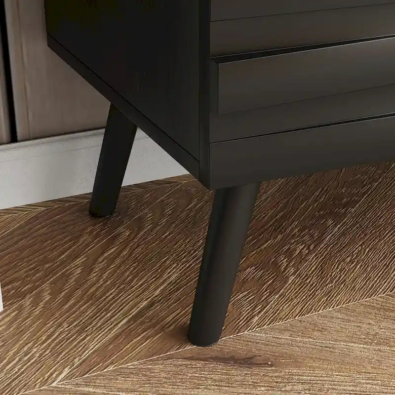 Sleek Black Buffet Cabinet Home Decor Console Table Side Table Wood