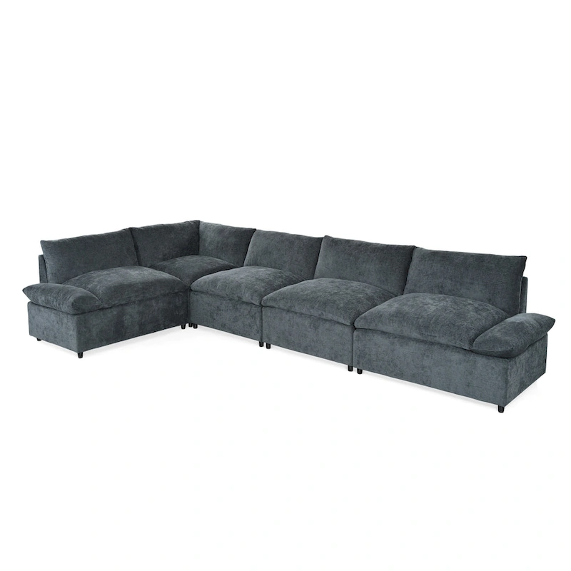 Christopher Knight Home - Harper 115 Modular Upholstery Sectional Sofa with Plush Cushions and Hidden Storage Compartments