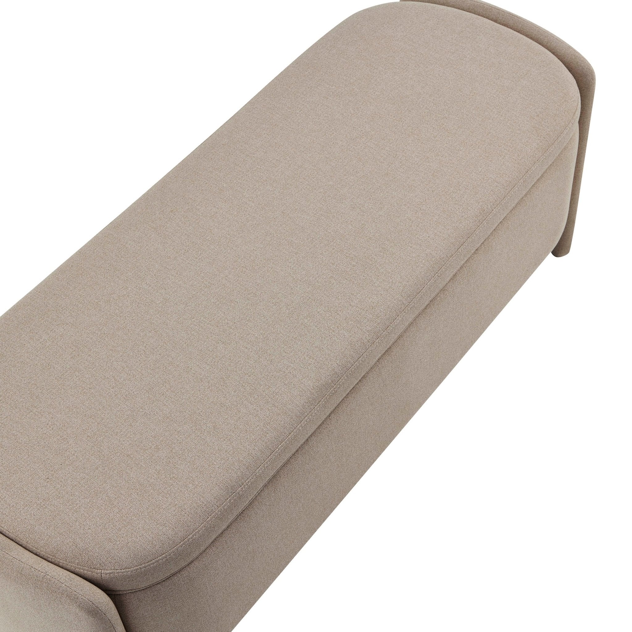 Curved Storage Bench - Oatmeal