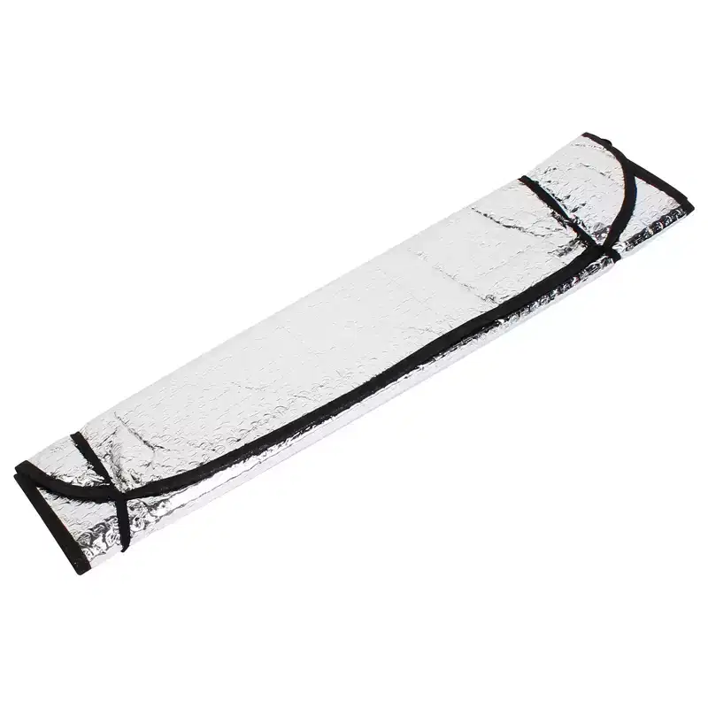 Unique Bargains Brim Aluminium Foil Exterior Car Front Window Sunshade Visor 50 x 24 Black 1 Pc