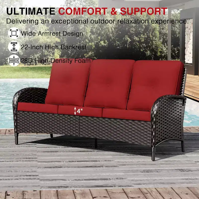 UPTIOT Outdoor Patio Set with Sofas, Swivel Chairs, Ottomans, and Side Table