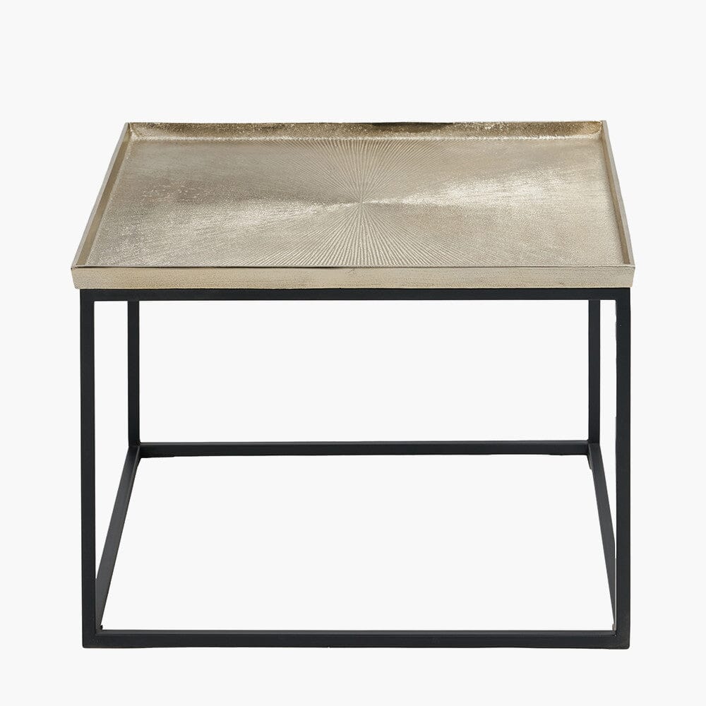 Gold & Black Metal Square Coffee Table