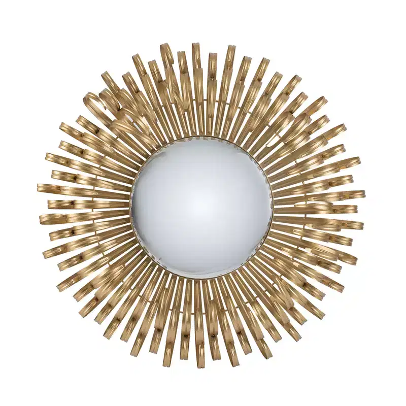 27-Inch Sunburst Wall Mirror with Gold Finish