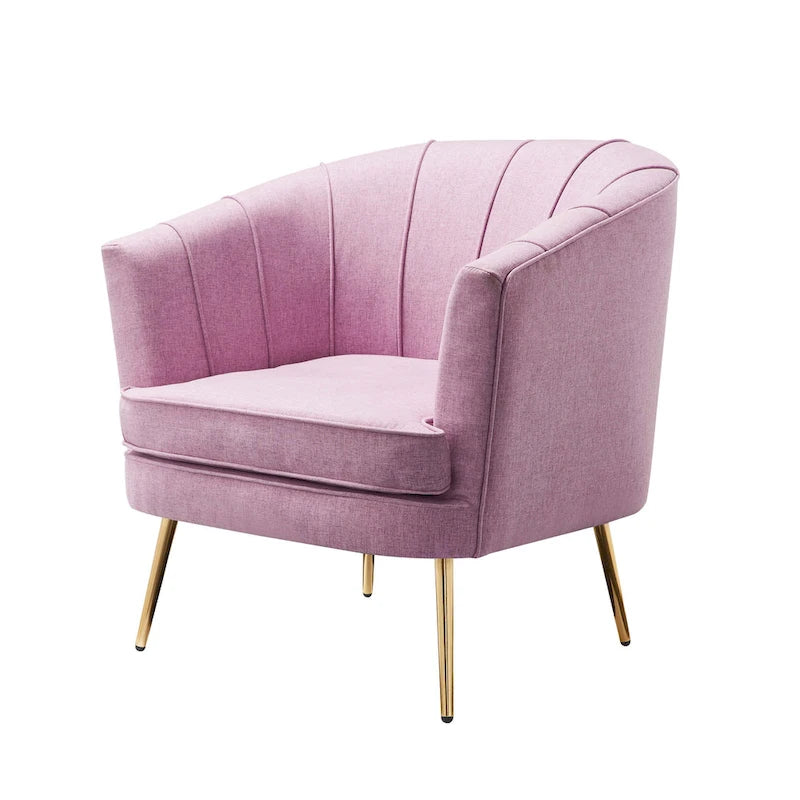 Contemporary Upholstered Accent Chair – Blue / Pink / Orange / Lilac / Green / Purple, Mid-Century Style, Seats 1