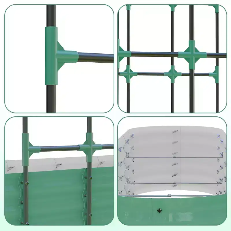 COZONY 96 Trellis Galvanized Raised Garden Bed, Vertical Planter Box, with Expandable Arch & Accessories