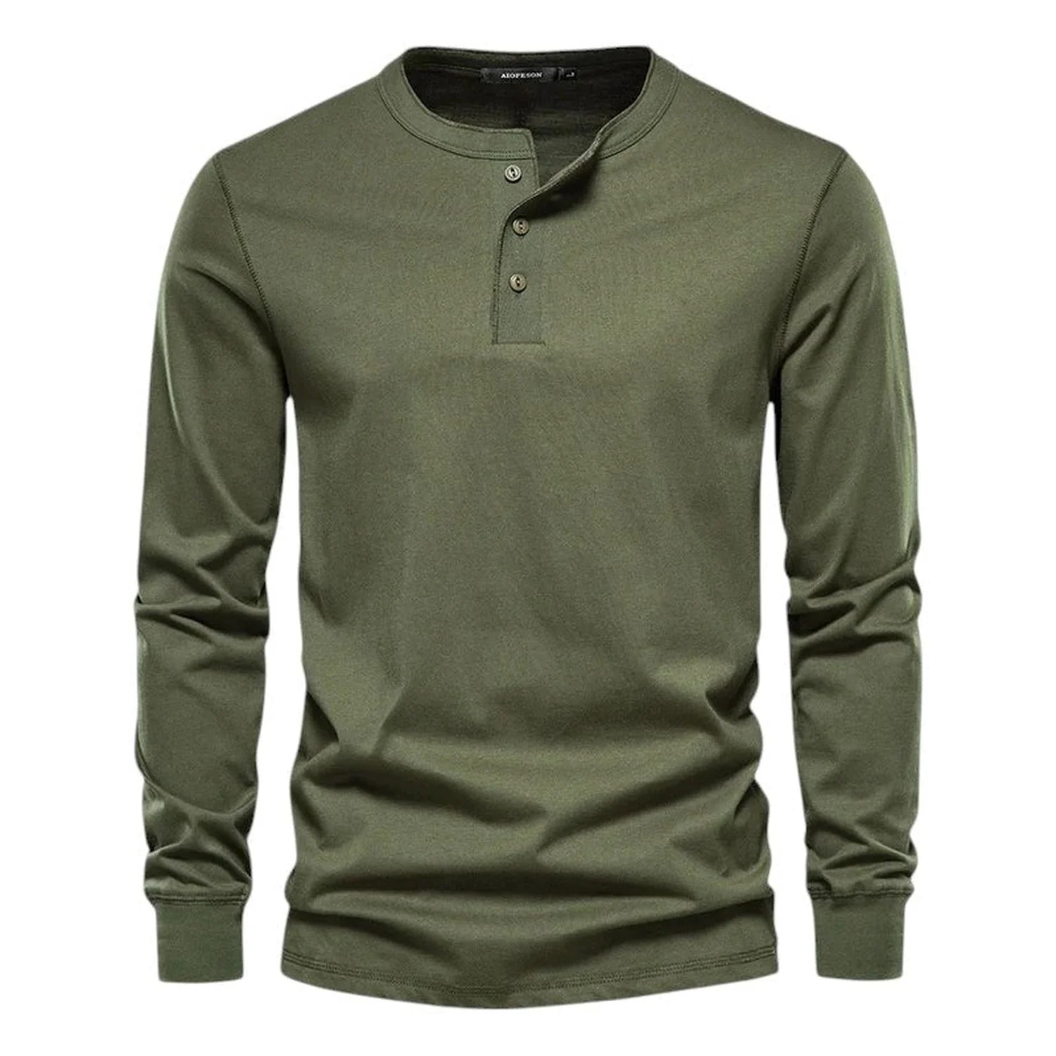 T-Shirt Men Long Sleeve Collarless