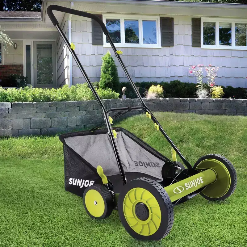 Sun Joe Manual Reel 18 Push Behind Lawn Mower with Grass Catcher, SUJ-MJ501M