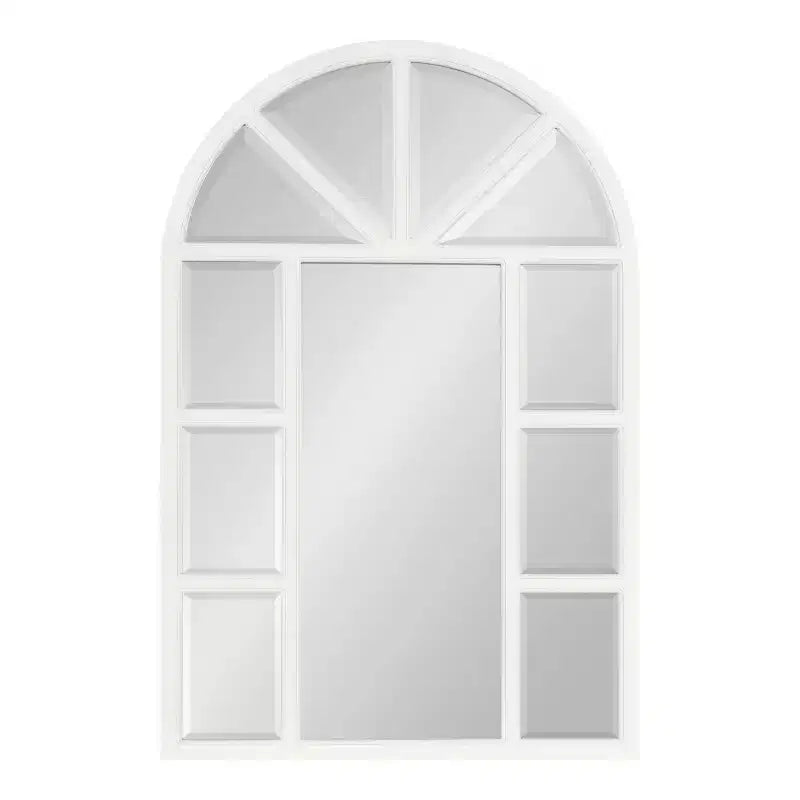 Windowpane Mirror �C 24x36, White, Cathedral-Style
