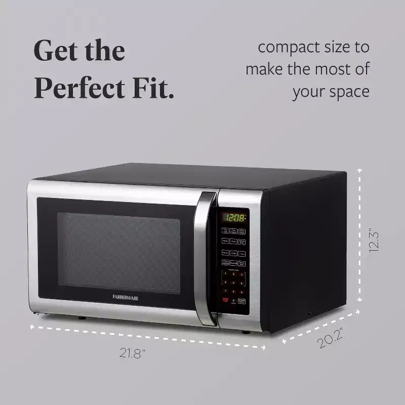 Farberware 1.6 cu. ft. Microwave Oven, Brushed Stainless Steel