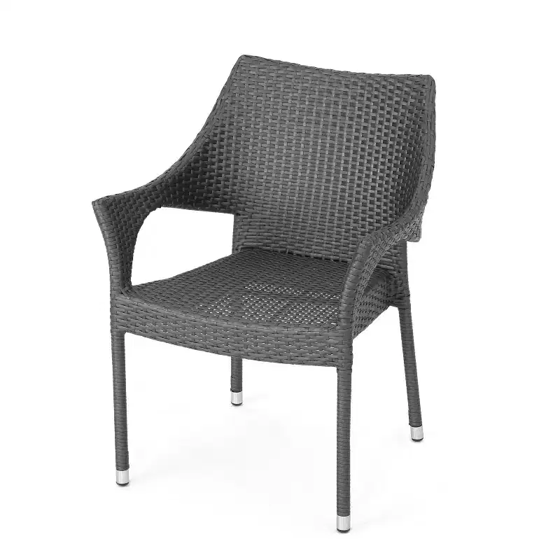 GDFStudio Orchard Outdoor Wicker 3 Piece Stacking Chair Chat Set