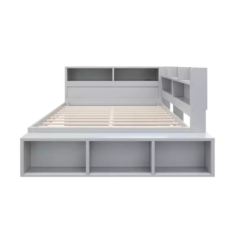 Full Daybed Frame, Solid Wood Daybed with Storage Cabinets and Shoe Cabinet