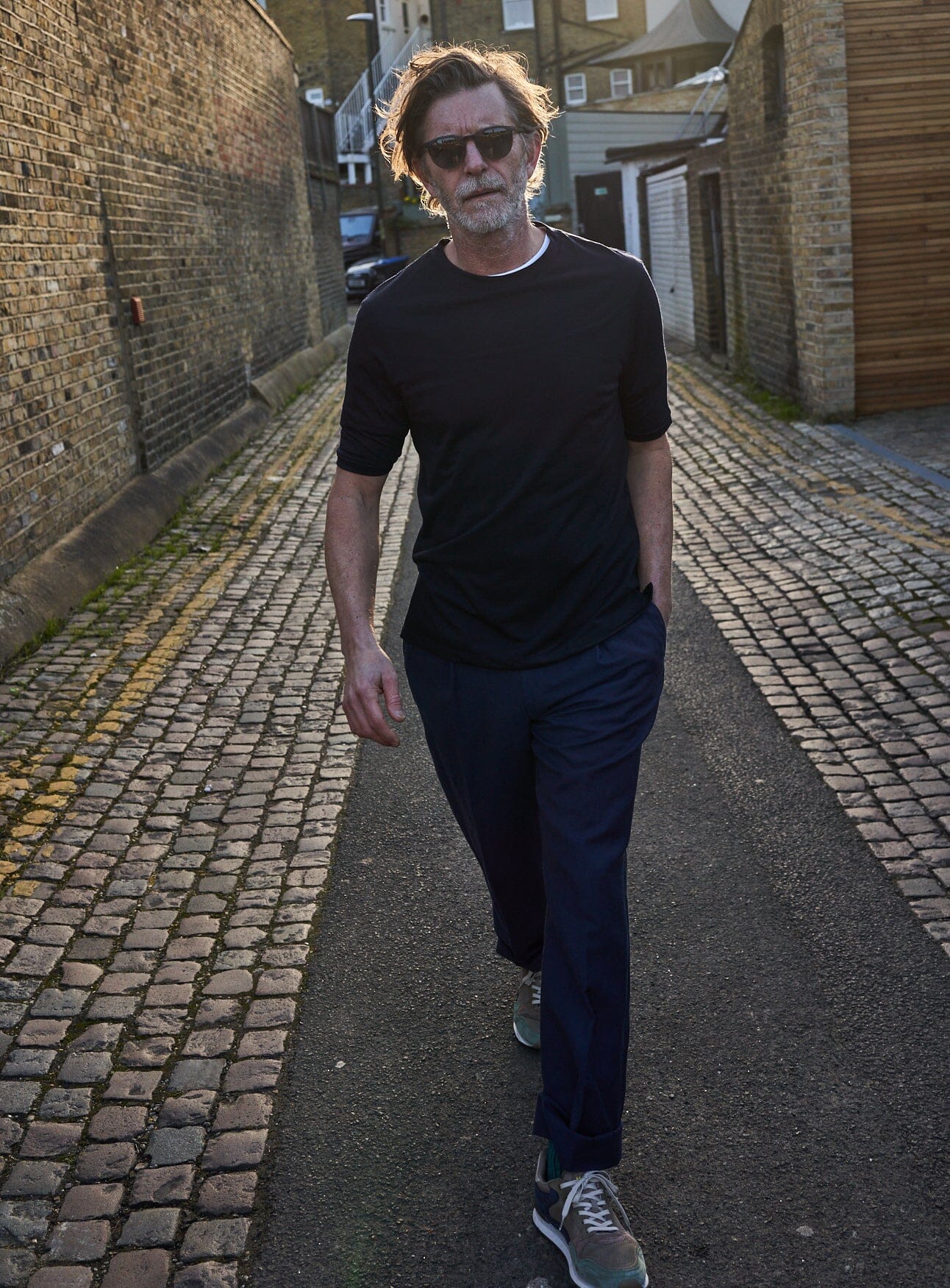 Merino Wool Jersey Navy T-Shirt