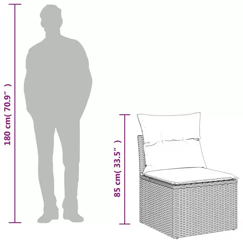 vidaXL Garden Sofa Set with Cushions Poly Rattan