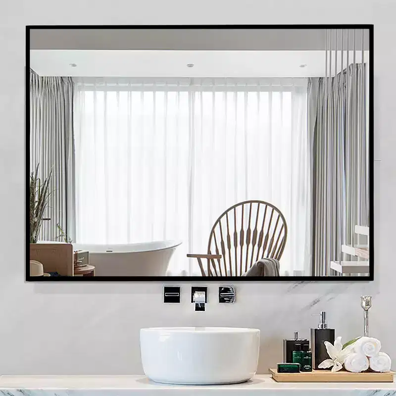 Dovelina Metal Framed Rectangle Mirror Decorative Wall Mirror - 38x24, Black