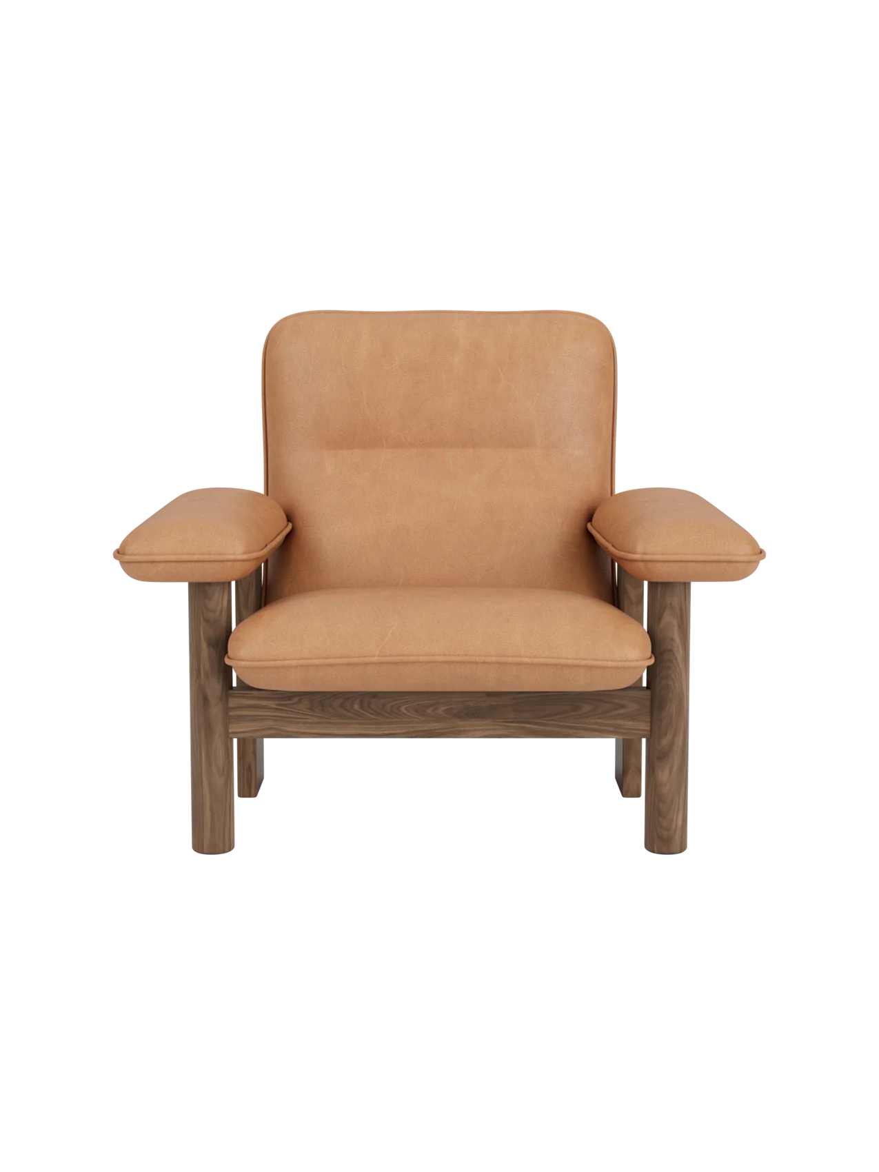 High Back Lounge Chair in Textile Solid Wood Frame, Exaggerated Armrests