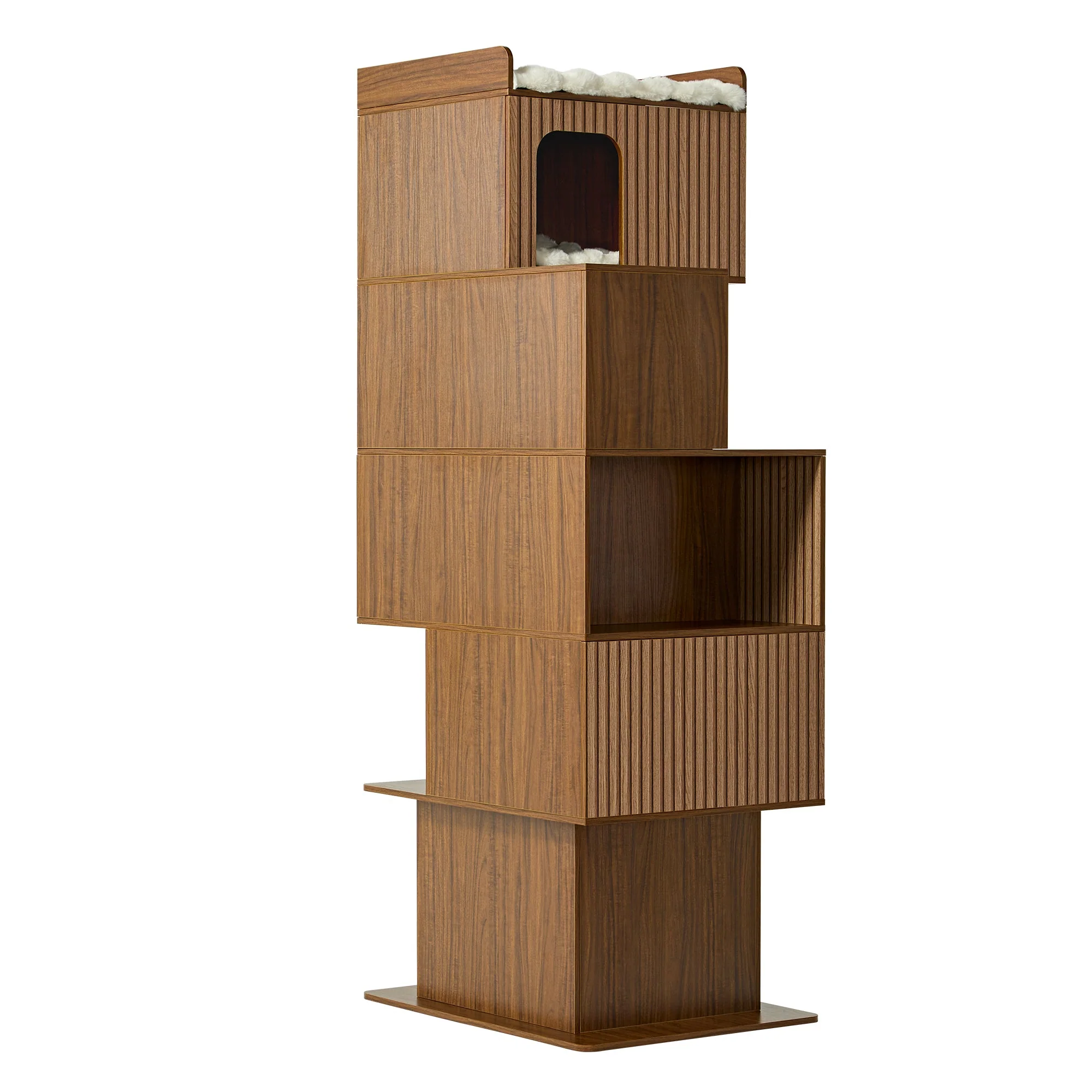 72'' Owner and Pet Shared Bookshelf Cat Tree