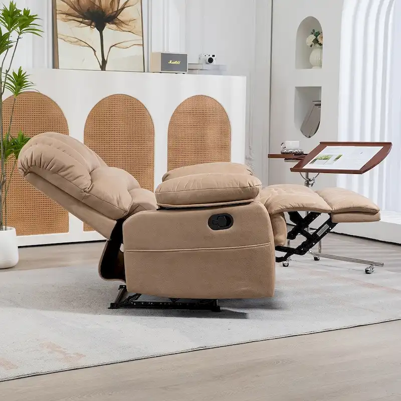 Extra-Large Manual Recliner Chair with Fabric Upholstery
