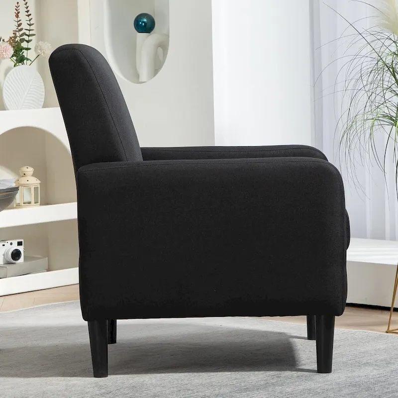 Accent Armchair with Solid Wood Frame and Padded Seat