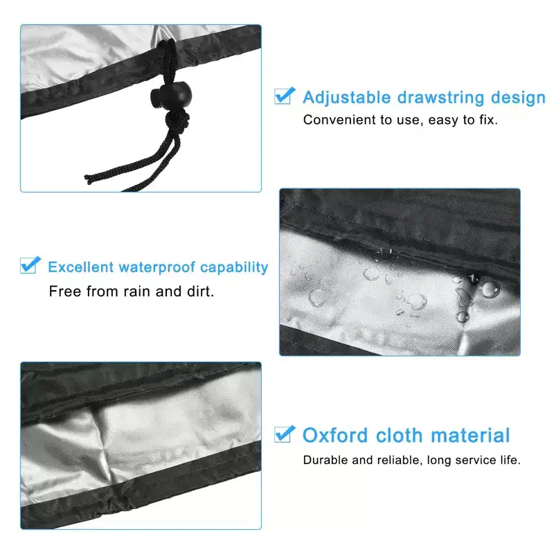 Unique Bargains Oxford Cloth Waterproof Push Lawn Mower Cover 75.2 x 16.19 x 39.37 Inch Black 1 Pc