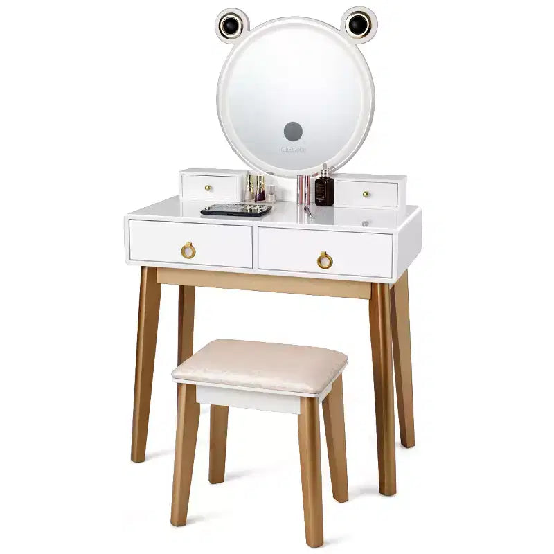 Costway Vanity Dressing Table Set Touch Screen Dimming Mirror