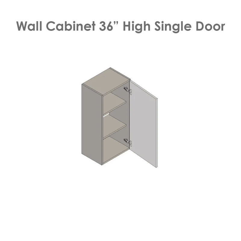 12 x 36 Wall Cabinet, Single Door, Grey