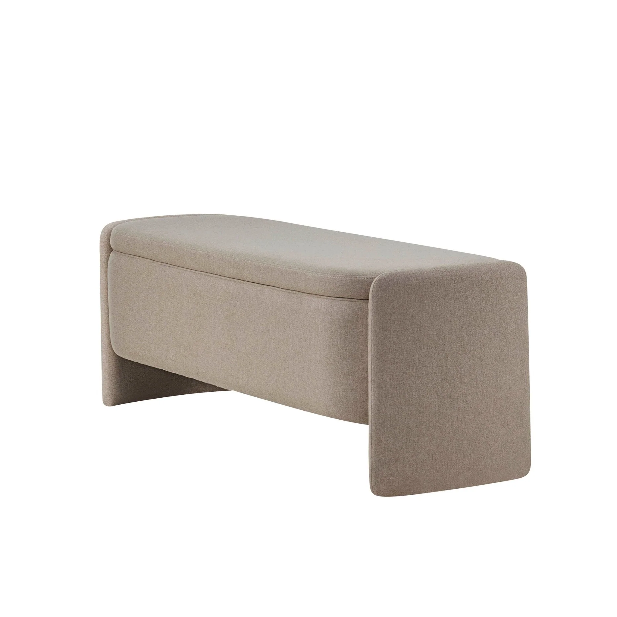 Curved Storage Bench - Oatmeal