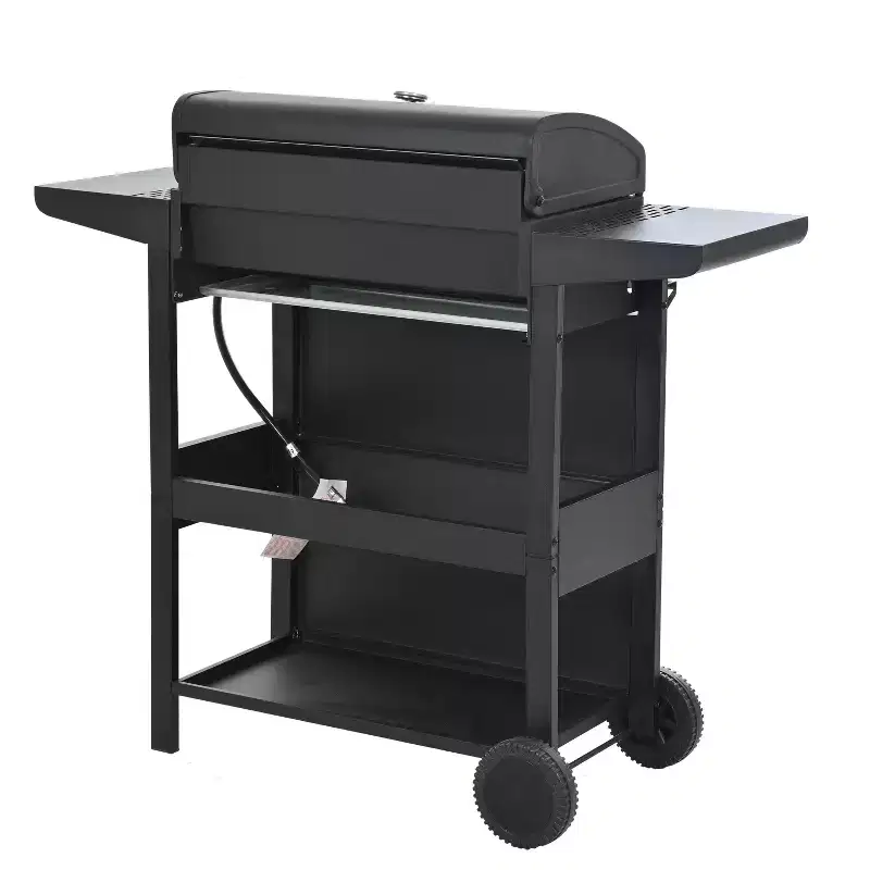 GDFStudio Gabrielle 4 Burner 34,000 BTU Propane Gas Grill with Shelves and Porcelain-enamel Wire Cooking Grates