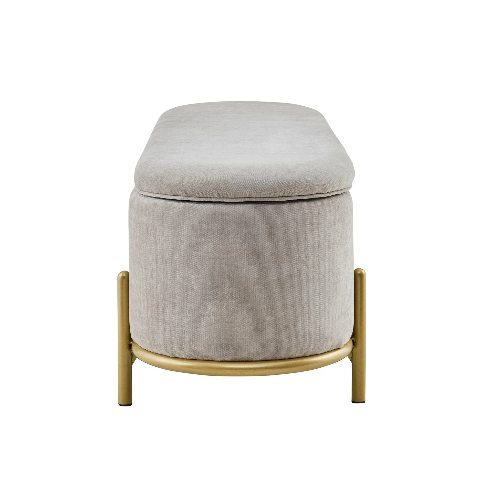 Storage Ottoman - Chenille Light Grey