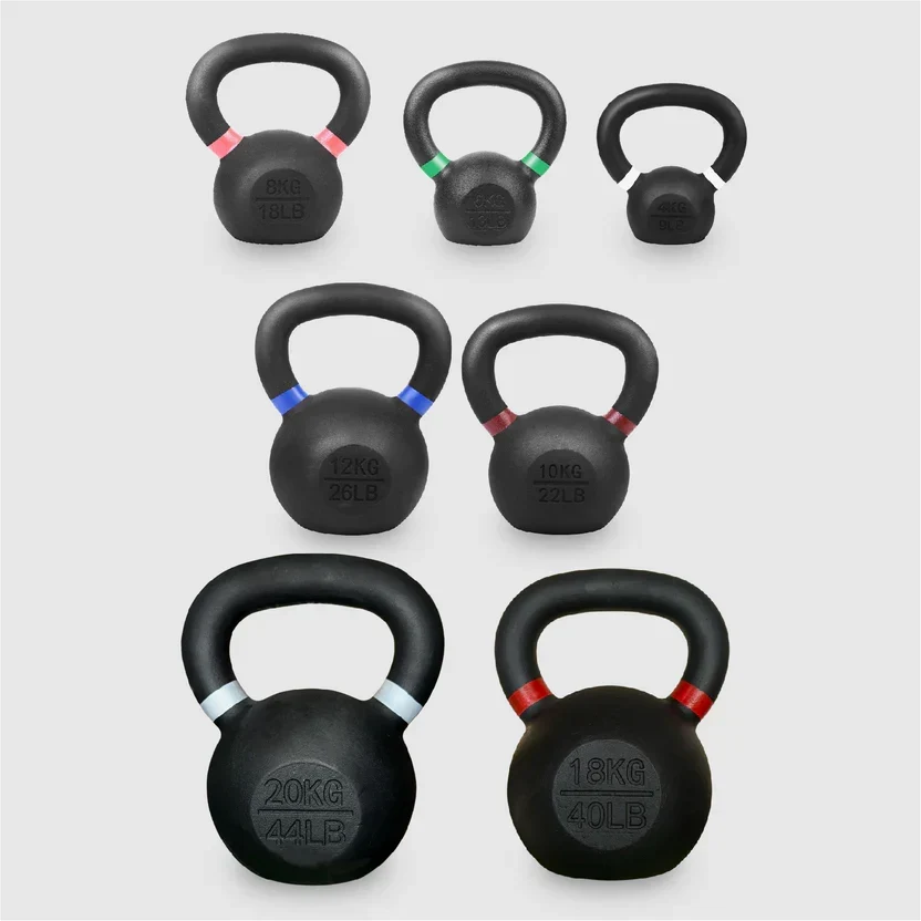 Cast Iron Kettlebells Set ¨C Solid Iron, Rust Resistant Coating, Ergonomic Grip ¨C Full Body Strength & Power Training ¨C Ideal for Home Gyms