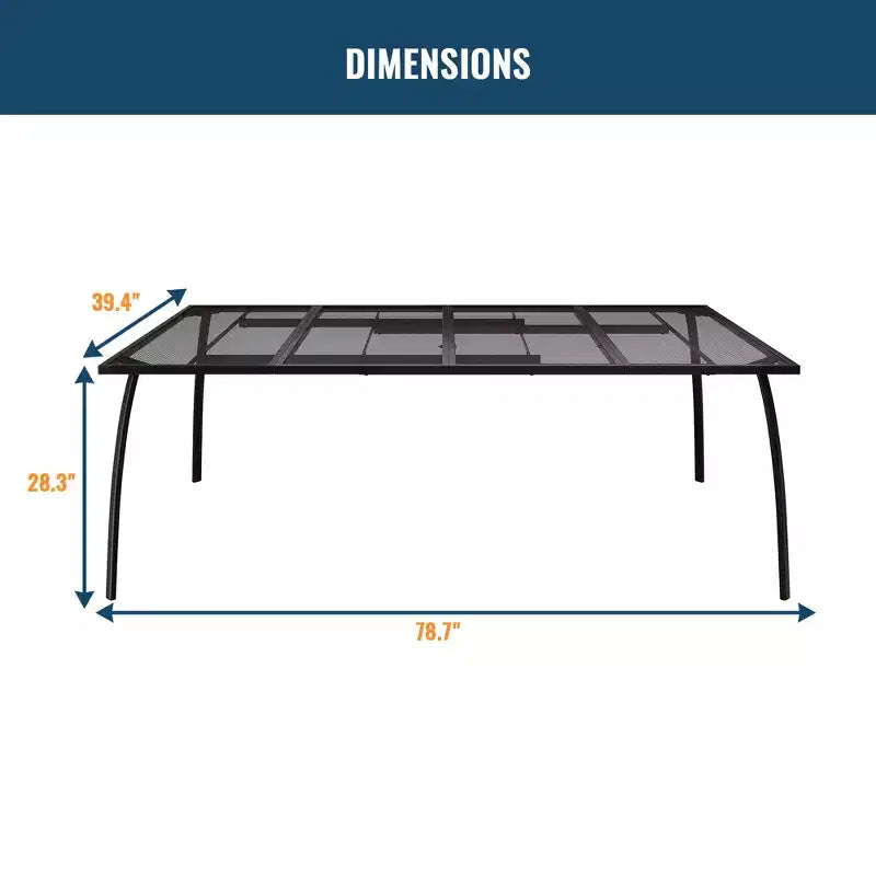 CLIHOME 9-Piece Outdoor Dining Set,Steel Frame Mesh Table & Chairs Set