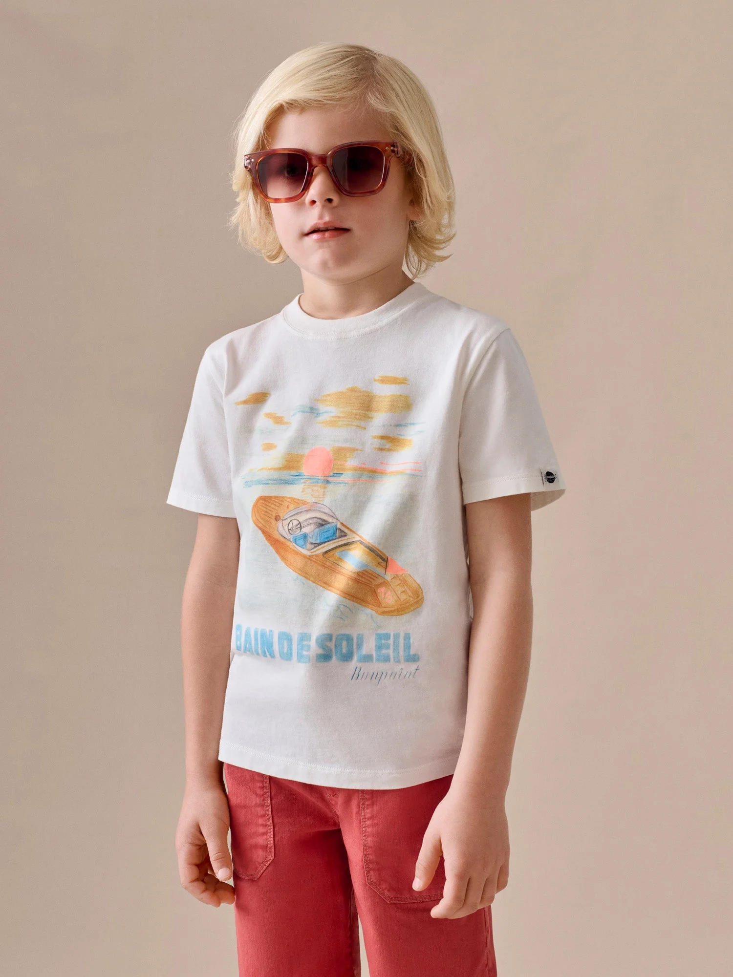 bain de soleil print t-shirt in organic cotton