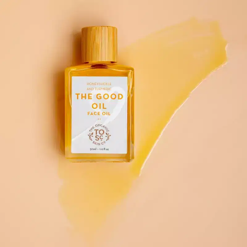 The Good Oil Honeysuckle and Turmeric Face Oil, Hydrating Face Oil for Face Dark Spots, Fine Lines & Wrinkles, Glow Serum, The Organic Skin Co, 1 floz