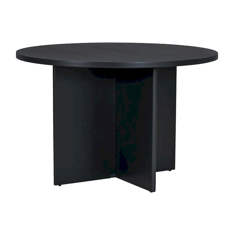 Modern 5-Piece Round Dining Table Set Pedestal Kitchen Table Set with 4 Upholstered Dining Chairs