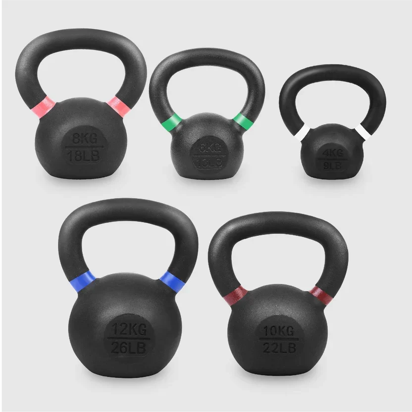 Cast Iron Kettlebells Set ¨C Solid Iron, Rust Resistant Coating, Ergonomic Grip ¨C Full Body Strength & Power Training ¨C Ideal for Home Gyms