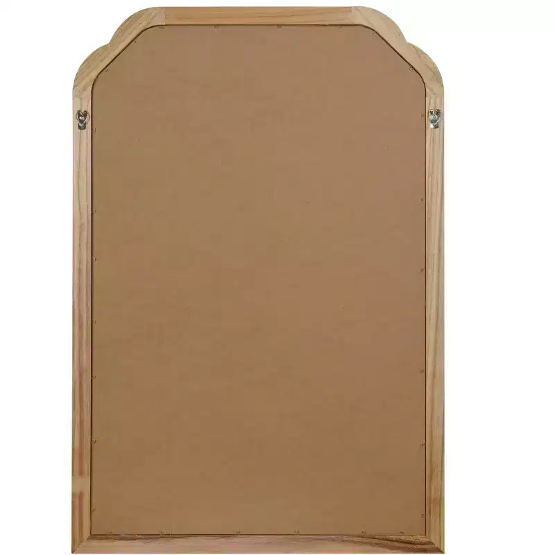 Modern Rounded Edges Decorative Wall Mirror, Solid Wood Frame